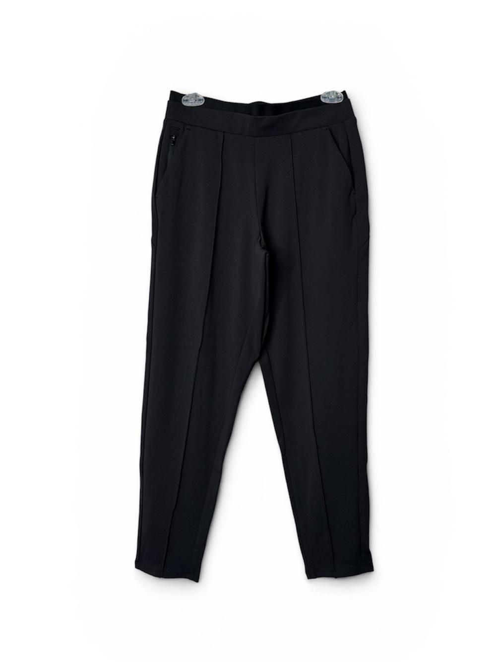 ATHLETA Venice Pintuck Pull On Ankle Pants Women’s XS Black Tapered Zip Pockets
